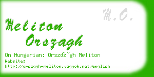 meliton orszagh business card